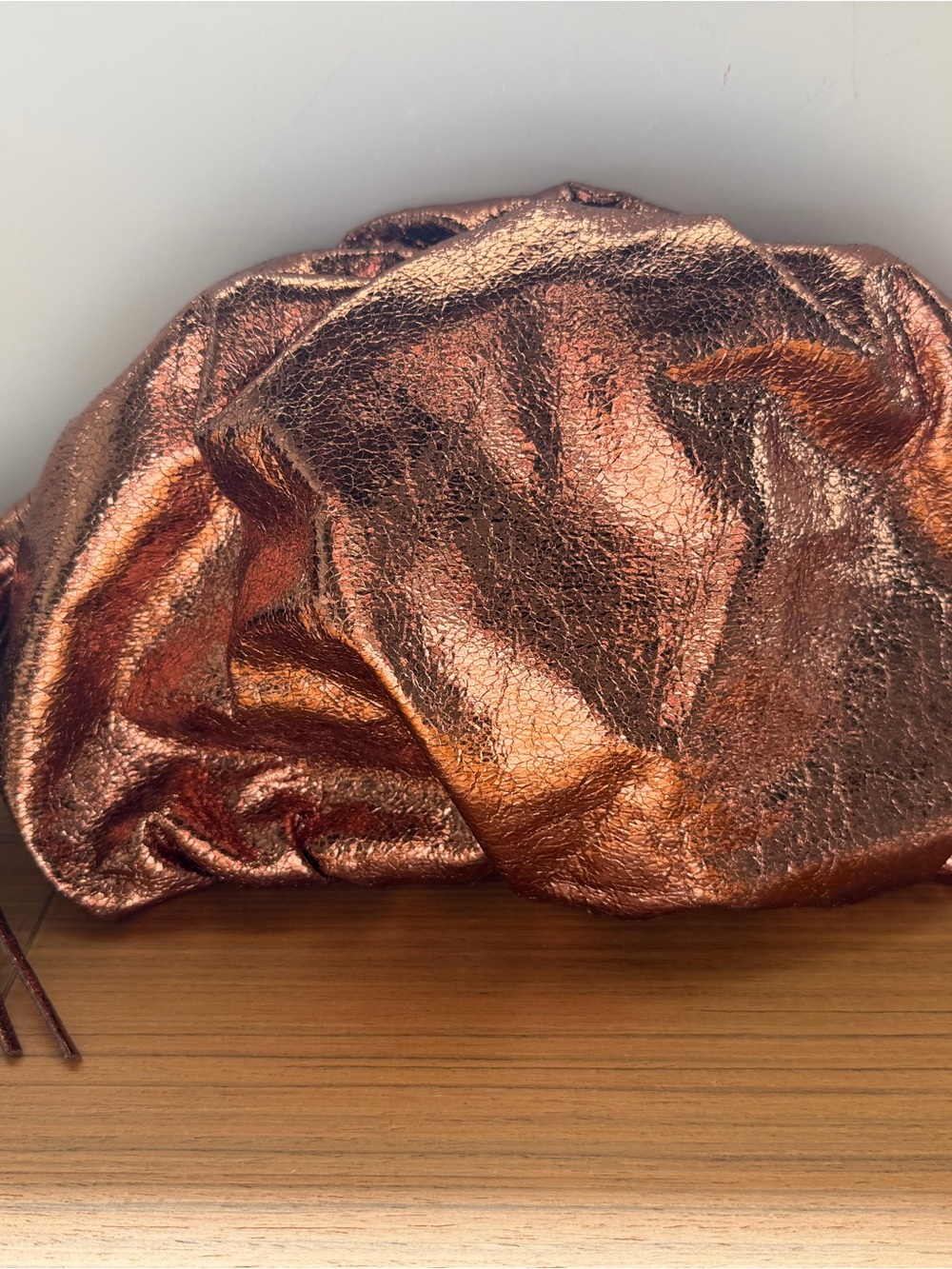 Rebecca Minkoff Metallic Rose Gold Copper Fold-Over Clutch